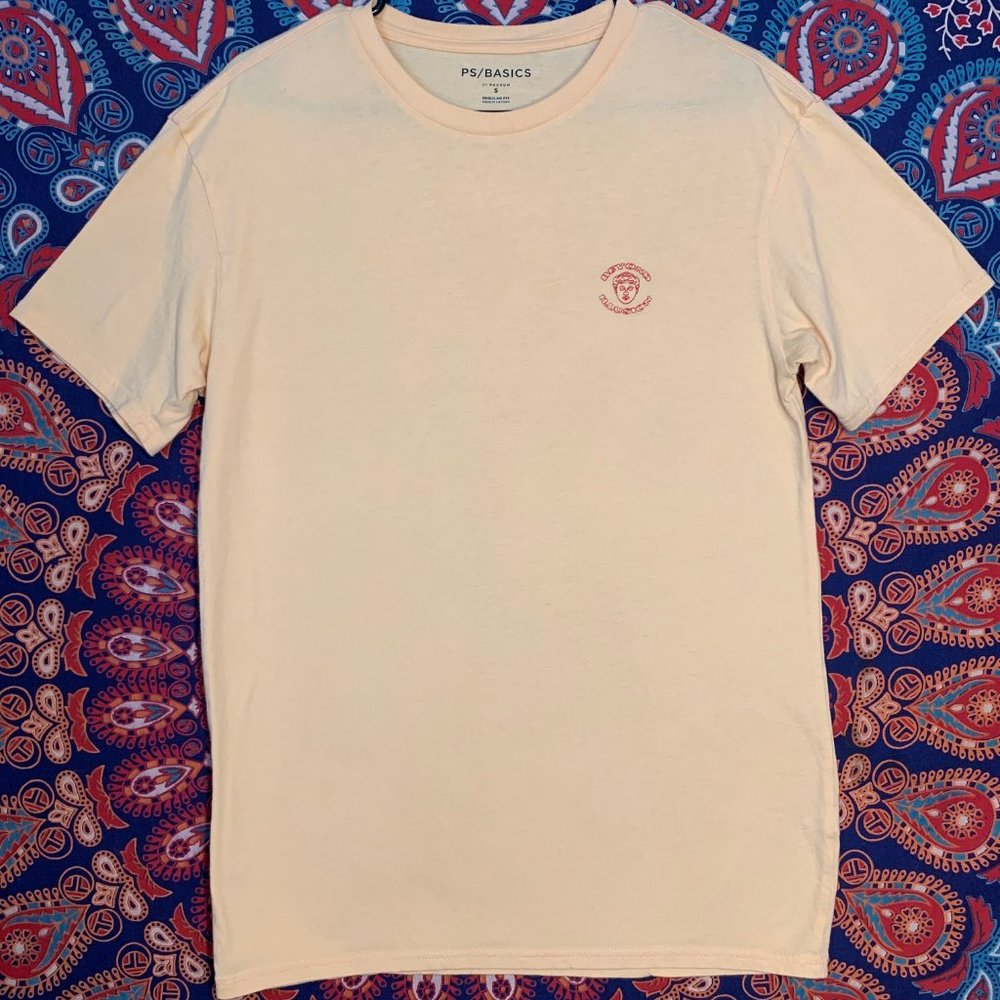 Pale Yellow Pacsun Basic's Shirt "Beyond Illusion"